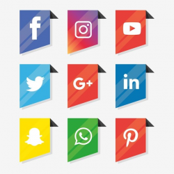 Social Media Icons Set Logo Vector Illustrator, Media ...