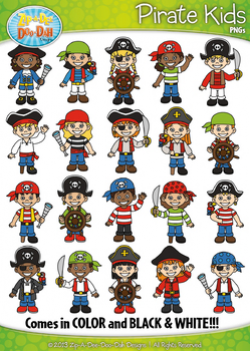 Pirates Kid Characters Clipart {Zip-A-Dee-Doo-Dah Designs}