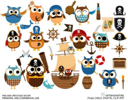 Pirate owl clip art for Personal and Commercial use ...