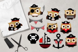 Ahoy owls, Cute Pirate owl graphics