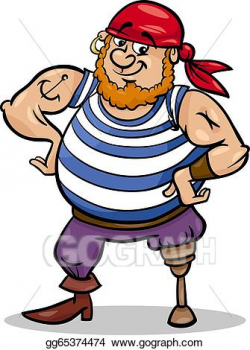 Vector Stock - Peg leg pirate cartoon illustration. Clipart ...