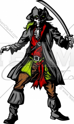 Skeleton Pirate Clipart Image. Easy to Edit Vector Format.