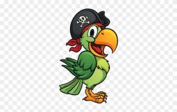 Printed Vinyl Pirate Stickers - Pirate Parrot Clipart Png ...