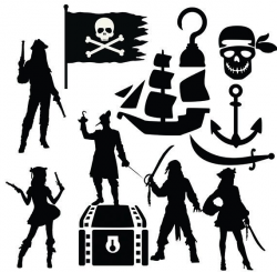 Pirates svg clipart silhouette - Pirate girls and pirate man vector ...