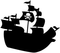 OnlineLabels Clip Art - Pirate Ship Silhouette