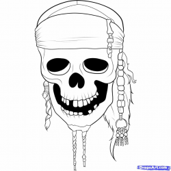How to Draw Pirates of the Caribbean skull | Pirate coloring ...