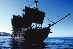 Pirates of the Caribbean ship sets sail on the high seas ...