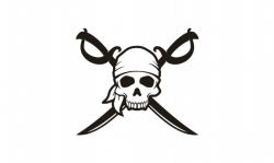 Skull & crossing swords pirates logo Vector | Premium Download