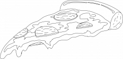 Slice of Pizza Black White Line Art Coloring Book Colouring - Clip ...