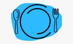 Dinner Plate Clipart Blue Plate - Plate Fork Knife Spoon ...