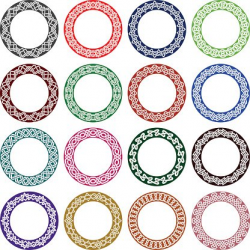Sixteen Plates Colored Ornaments premium clipart ...