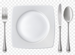 Plate Spoon Knife And Fork Png Clipart - Plate And Fork Top ...