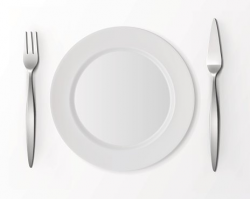 Round Plate with Fish Fork, Knife Top View Clipart Image | + ...