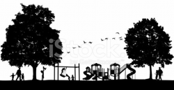 Busy Park Scene With Playground Clipart Image | +1,566,198 ...