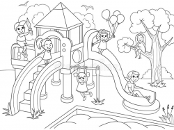 Playground clipart black and white, Playground black and ...