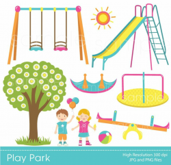 Play Park Clipart, Playground Clipart, Swings Ride Clp art ...