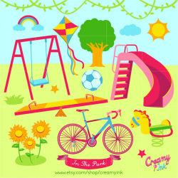Playground Digital Vector Clip art / Play Time Clipart ...