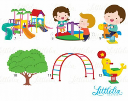 kids playground playground clipart 17005 | Etsy | Clip art ...