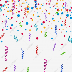 Colorful Birthday Ribbons With Randomly Dots Transparent ...