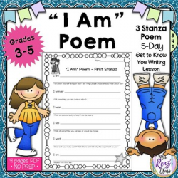 I Am Poem A Great Poetry Lesson That\'s a Great Back to School Writing  Activity