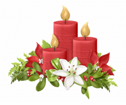 Poinsettias Clipart Vintage Christmas Candle - Christmas Candle ...