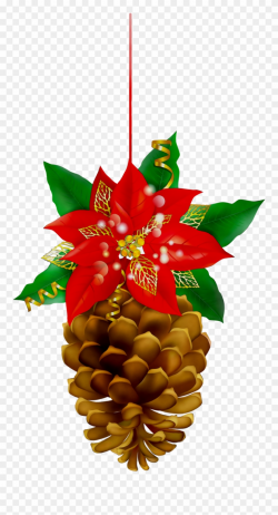 Christmas Pinecone Clipart Christmas Day Poinsettia - Png Download ...