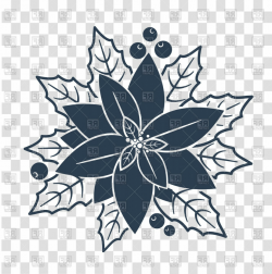 Silhouette Poinsettia Flower Vector Clipart | SOIDERGI