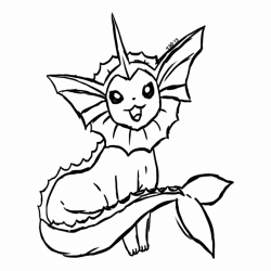 Vaporeon Coloring Pages - Pokemon Clipart Black And White ...