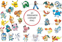 Instant Download - 30 Pokemon Clipart PNG - Printable ...