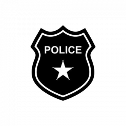 Police Badge Clipart Black And White Transparent Png - AZPng