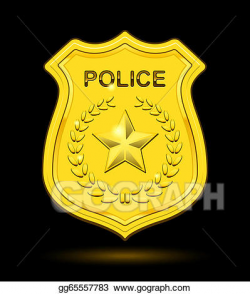 Vector Stock - Gold police badge. Clipart Illustration ...