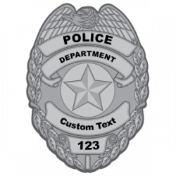 Custom Silver Police Badge Sticker