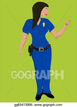 EPS Illustration - Black police woman. Vector Clipart ...