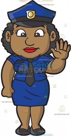 A friendly black female police officer cartoon clipart ...