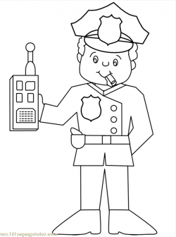 Police Officer Hat Coloring Page | Police crafts etc ...