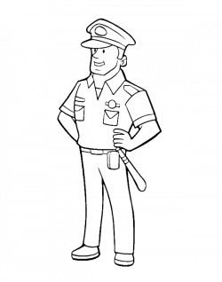 Policeman clipart outline, Policeman outline Transparent ...