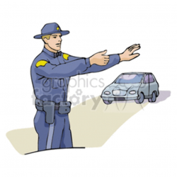 Police officer directing traffic clipart. Royalty-free clipart # 160093