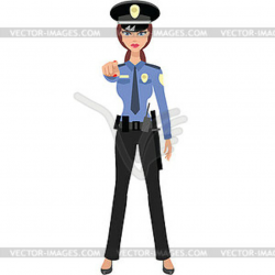 Police woman - vector clipart