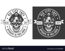 Vintage monochrome police officer logo