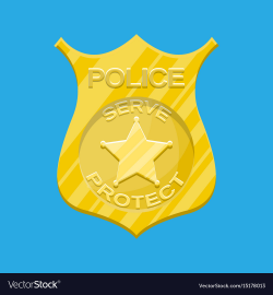 Police officer badge gold emblem