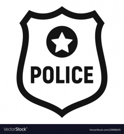 Police gold emblem icon simple style