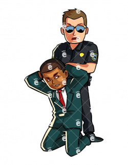A Black Business Person On His Knees, Getting Arrested ...