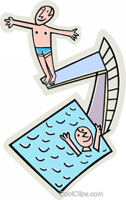 Swimming pool with diving board Royalty Free Vector Clip Art ...