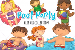 Pool Party Summer Fun Clip Art Collection