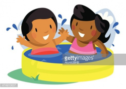 Boy and Girl in Kiddie Pool Clipart Image | +1,566,198 clip arts