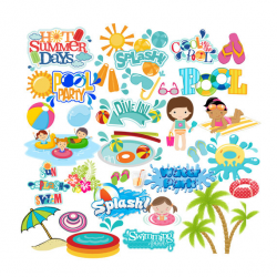 INSTANT DOWNLOAD - Pool Party, Pool Party Pop Art Text, Pool ...