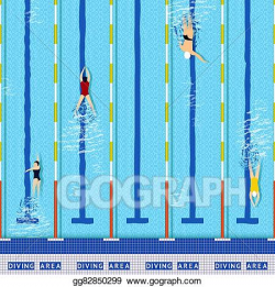 Vector Art - Swimming pool top view. Clipart Drawing ...