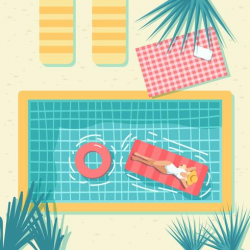 Vintage Swimming Pool Vector - Download Free Vectors ...
