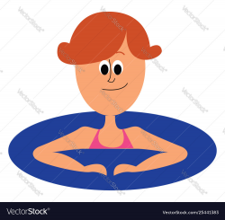 Clipart a boy in swimming pool or color