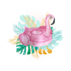 Pool Party Watercolor Clipart